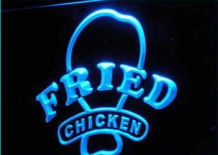 OPEN Fried Chicken Fast Food Shop Light Sign